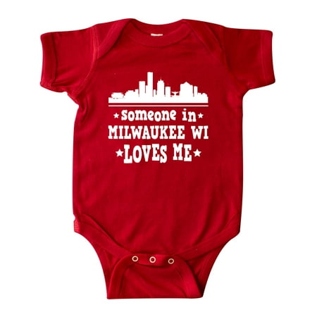 

Inktastic Milwaukee Wisconsin Someone Loves Me Gift Baby Boy or Baby Girl Bodysuit