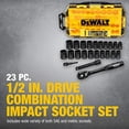 thumbnail image 3 of Juego de enchufes DEWALT, 23 piezas, 1/2 Drive con trinquete y extensión, 3 of 16