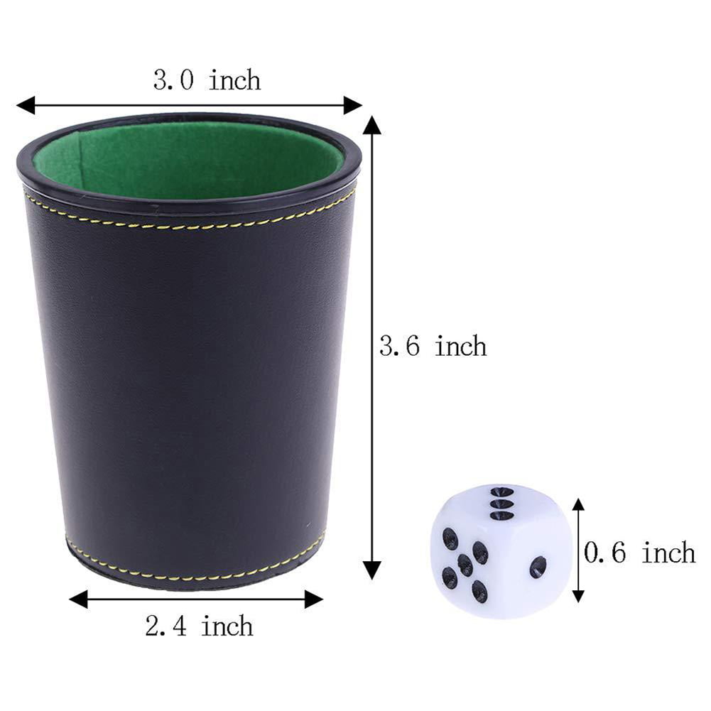 FAUX LEATHER FLANNEL DICE CUP WITH 5 DICE KTV BAR ENTERTAINMENT ACCESSORIES ALL 
