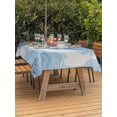 thumbnail image 3 of Outdoor Tablecloth with Umbrella Hole for Patio/Picnic/Party/Camping, Blue Marble Waterproof Table Cloth Rectangle Table Cover Washable, Summer Ocean Wave Blue Ombre (60"x 120"), 3 of 8