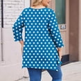 thumbnail image 6 of Xdegoge Plus Size Tunic Tops for Women 3/4 Sleeve Pleated Shirts Crewneck Dressy Casual Blouses Polka Dot Stretch Soft Comft Loose Fit Tshirt Fall Fashion Clothes Streetwear, 6 of 7