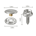 thumbnail image 7 of 200Pcs 15mm Boat Cover Canvas Stainless Steel Snap Fastener Clip Awning Button Rivet Accessories, 7 of 7