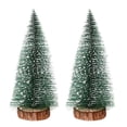 thumbnail image 2 of Dserfhy Mini Christmas Trees Snow Frost Flocked Bottle Brush Tree with Wooden Base Small Artificial Xmas Tree for Winter Holiday Tabletop Decor, 2 of 8