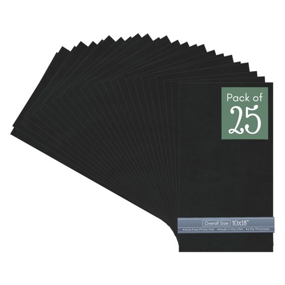 Black Suede 10x18 Uncut Art Mat Board - No Opening - 25 Mats