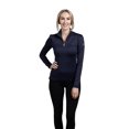 thumbnail image 4 of Kastel Denmark Women's Lightweight Crewneck Sun Shirt | 1/4 Zip Athletic Tops | UPF 30+ Protection (Navy Shirred Shoulder W/ Gold Zipper, X-Large), 4 of 4
