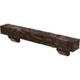 thumbnail image 3 of Ekena Millwork 8"H x 12"D x 48"W Pecky Cypress Faux Wood Fireplace Mantel Kit with Ashford Corbels, Aged Pecan, 3 of 10