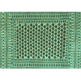 thumbnail image 1 of Ahgly Company Machine Washable Indoor Rectangle Southwestern Turquoise Blue Country Area Rugs, 8' x 12', 1 of 4