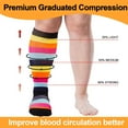 thumbnail image 6 of UZMOG 4 Pack Plus Size Compression Socks for Women & Men, Extra Wide Calf Knee High Stockings for Circulation Support, 6 of 7