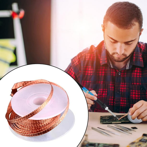3uds. Mecha para soldar Alambres para desoldar Cable trenzado Herramienta de reparación de fundente (3,0 mm x 1,5 m)