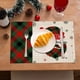 thumbnail image 5 of Manteles individuales de lino con estampado navideño | Manteles navideños multicolores con diseño de Papá Noel y copos de nieve | Decoración festiva para el hogar, mesas navideñas, colgantes de, 5 of 6