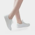thumbnail image 3 of Yolanda Zula Woman Fashion Pure White Sneakers Casual Lace up Flat Shoes Low Top for Female, 3 of 8