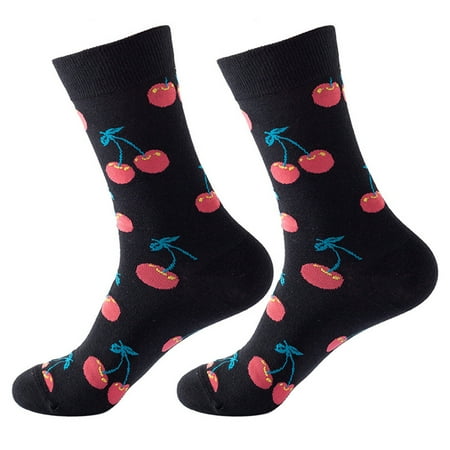 

GWAABD Seamless Socks for Women No Toe Seam Women Autumn and Winter Fruits Printed Medium Stockings Socks