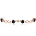 thumbnail image 3 of Gem Stone King 1.97 Ct Round Black Onyx Green Peridot 18K Rose Gold Plated Silver Keren Hanan Women Adjustable Infinity Tennis Link Bracelet, 3 of 6