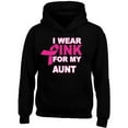 thumbnail image 2 of Unisex I Wear Pink For My Aunt Printed Design Hoodie Long sleeve Sweatshirt Soft and Comfy Hoodie, Lightweight Hoodie Black Small, 2 of 3