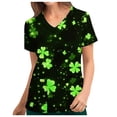 thumbnail image 2 of lcziwo Womens Scrub Tops 2025 St Patricks Day Clover Print Tees V Neck Short Sleeve Medical Nursing Working Uniform Casual Holiday Outfits Multicolor M Birthday Gifts, 2 of 5