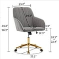 thumbnail image 4 of Modern Arm Chair,Adjustable Office Desk Chair with Wheels,Swivel Vanity Chair,Gray, 4 of 7