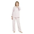 thumbnail image 1 of GLOBAL Conjunto de Pijamas de Franela para Mujer, Pijamas 100% Algodón para Mujer, Ropa de Estar por Casa, Manga Larga, Botón, Cordón en la Cintura, Ropa de Dormir Cálida, Hermosa Flor Rosa S, 1 of 7