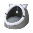 thumbnail image 4 of Casa cálida para gatos, tienda para perros, cojín inferior antideslizante, nido lavable autocalentable con bola de juguete colgante, manta, cueva, , M 38x38x36cm Salvador none, 4 of 10