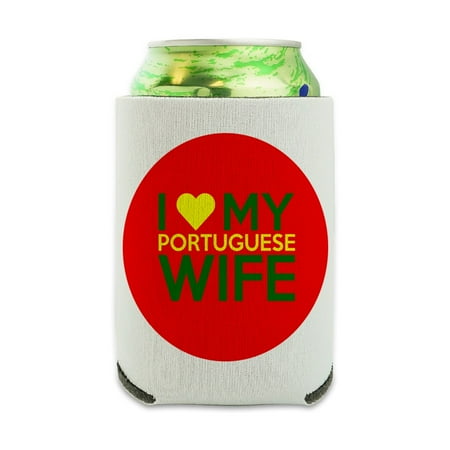 

I Love My Portuguese Wife Can Cooler - Drink Sleeve Hugger Collapsible Insulator - Beverage Insulated Holder