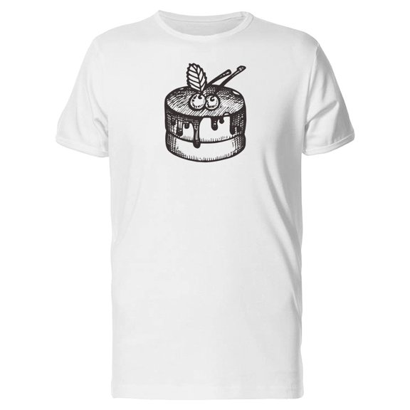 Sketch Of A Cake With Cherries Tee Men's -Image by Shutterstock