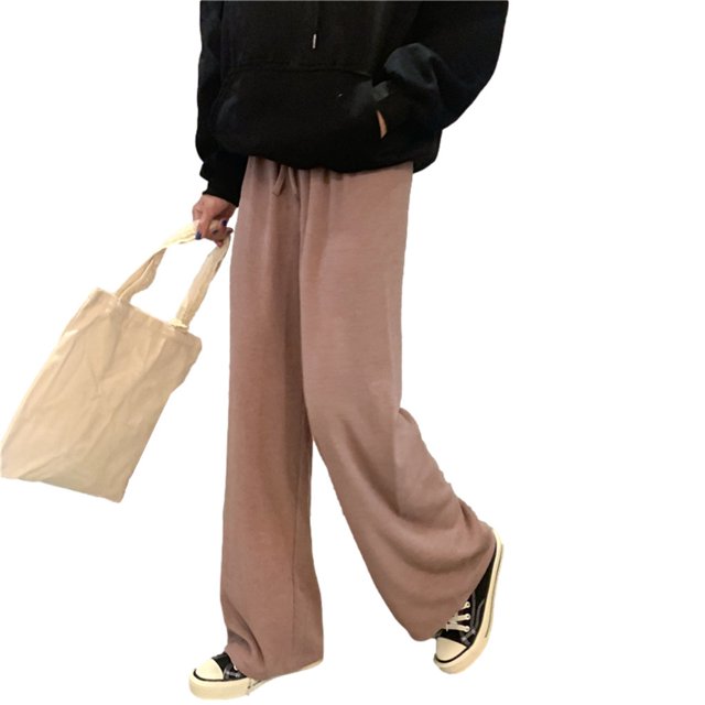 Sonducket Pantalones Mujer Pantalón Largo Pierna Ancha Pantalón Casual Mujer Cintura Alta Prendas para la parte inferior del cuerpo Rosado SG