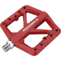 ROCKBROS Cycling Pedals Mountain Road Bike Pedals Bicycle Nylon Flat Pedals Sealed Bearings 9/16" Red 1 Pair