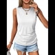 thumbnail image 3 of Camisetas Sin Mangas Fruncidas para Mujer, Camisetas Sin Mangas con Cuello Redondo, Top Ajustado, Ropa Informal Elegante de Verano 2025. XXL, 3 of 8