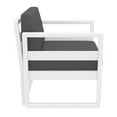 thumbnail image 3 of Mykonos Patio Club Chair in White Finish with Acrylic Fabric Charcoal Cushions, 3 of 10