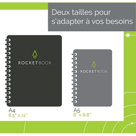 Rocketbook - Core Smart Reusable Notebook Lined 6" x 8.8" - Midnight Blue