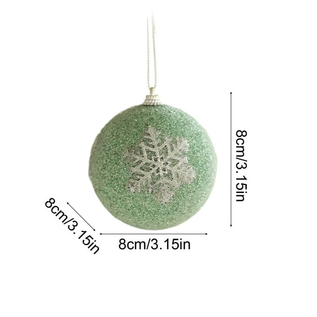 Leodye 1PCS Flocked Christmas Ball Decoration Set - Multiple Styles, Suitable for Christmas & Other Parties -3.15IN