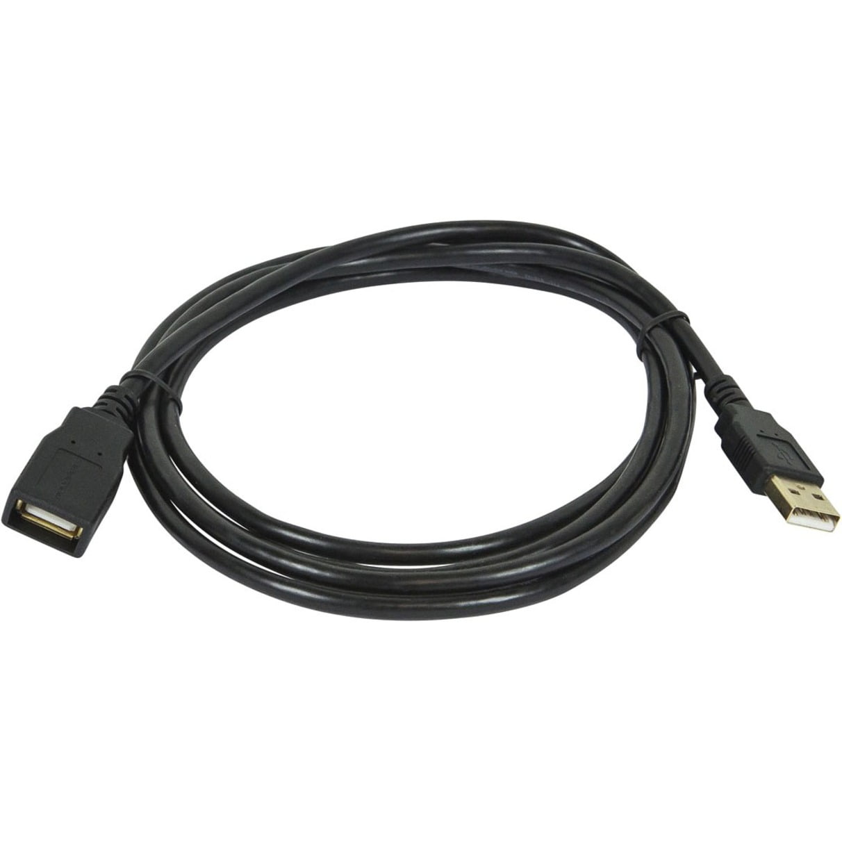 Monoprice USB-A to USB-A Female 2.0 Extension Cable - 28/24AWG, Gold Plated, Black, 6ft