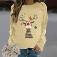 thumbnail image 2 of asdoklhq Christmas Long Sweaters for Women Women Christmas Fashion Camouflage Printed Round Neck Shoulder Long Sleeved Sweatshirt Yellow 2X, 2 of 4