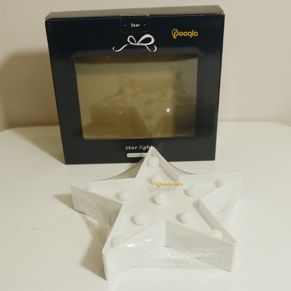 Pooqla Lighted Marquee Star Sign Wall Decor Battery Operated