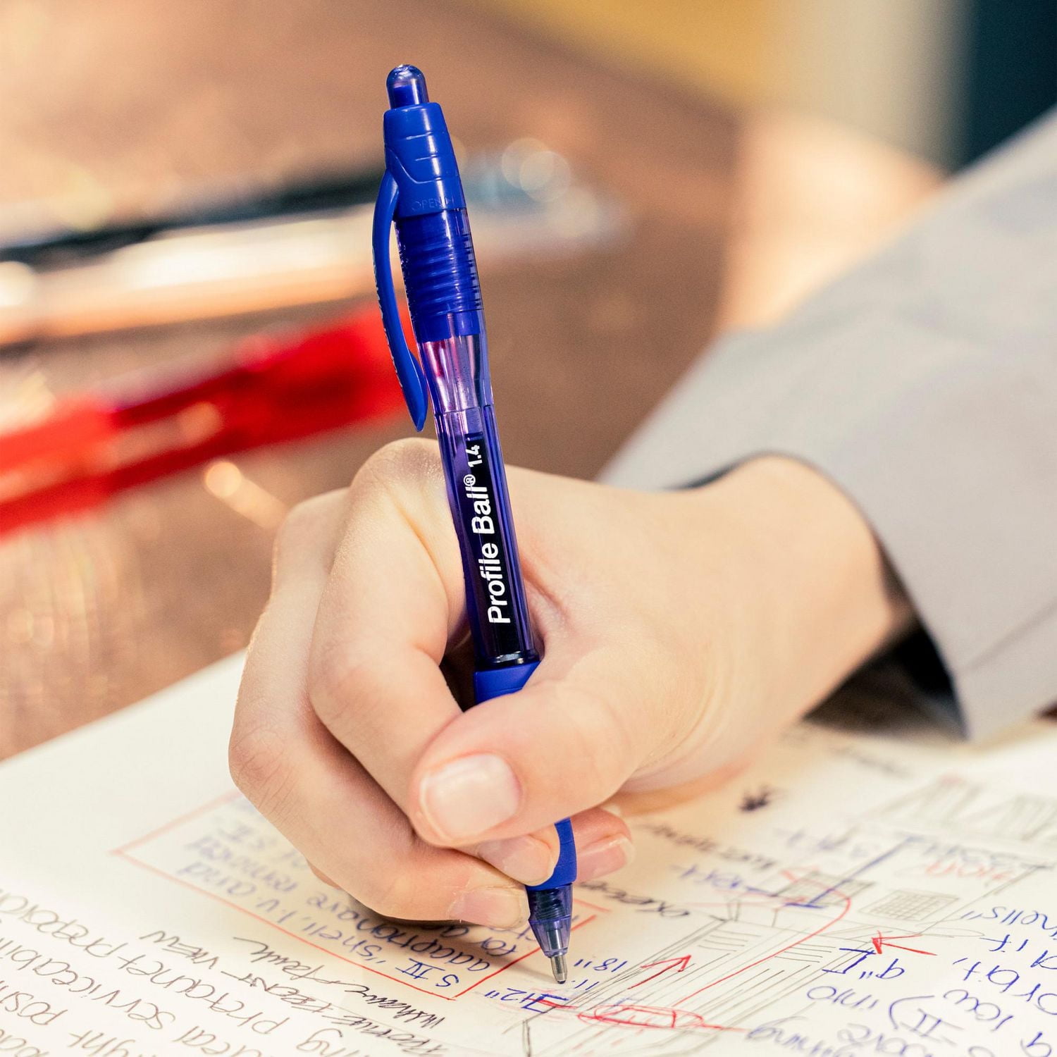 Paper Mate Profile Retractable Ballpoint Pens, Medium Point (1.0 mm), Blue