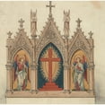 thumbnail image 2 of George Edmund Street 20x20 Black Ornate Framed Double Matted Museum Art Print Titled: Designs Executed for Jones and Willis, Metal and Wood-Workers and Church Furniture Manufacture, 2 of 5