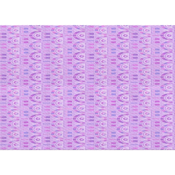 Ahgly Company Indoor Rectangle Patterned Heliotrope Purple Area Rugs, 7' x 10'