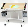 Offex  Pro White and Maple-finish Drafting Hobby And Craft Table