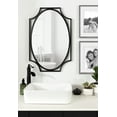 thumbnail image 6 of Kate and Laurel Rateau Modern Scalloped Oval Wall Mirror, 20 x 30, Black, Decorative Wall Decor with Oval Mirror and Scalloped Outer Frame for Trendy Concentric Design, 6 of 7