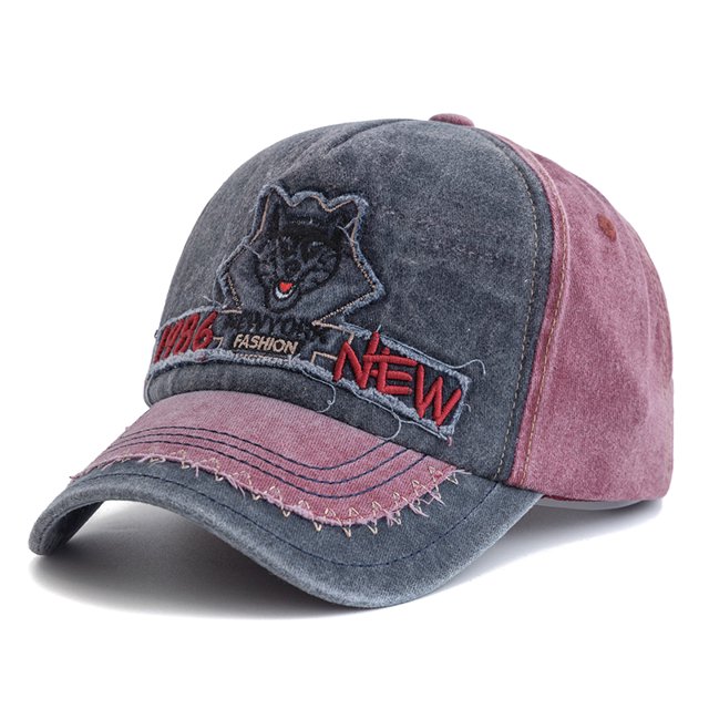 Gorra de béisbol de algodón lavado Unisex, gorro bordado con cabeza de leopardo, ropa de calle masculina, sombreros de papá para acampar al aire libre, senderismo y pesca, nuevo