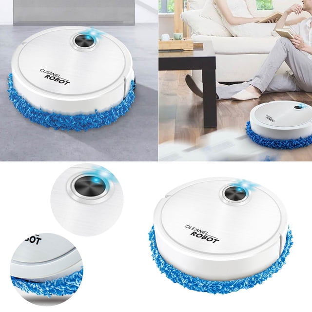 WIFKLSIIPG Intelligent Mopping Machine Dry and Wet Drag Robot Household Indoor Lazy Person USB Charging Cleaning Machine Home Artifact(White)