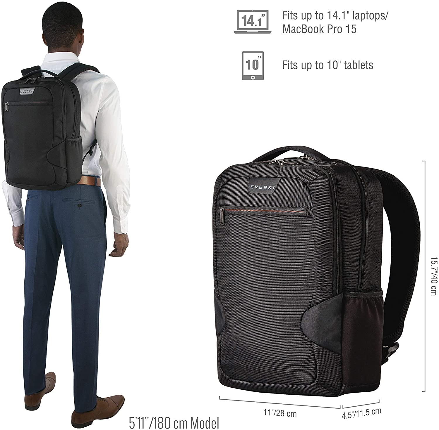 slim laptop backpack 15