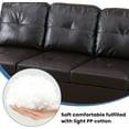 thumbnail image 5 of Wzlam Faux Leather 2 Piece Sofa Set with Chaise, L Shaped Sectional Couch Living Room Sofa for Bedrooms, Apartments and Offices, Brown (Facing Right Chaise), 5 of 6