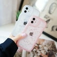 thumbnail image 4 of Compatible with iPhone 12 Mini,Cute Kawaii Bling Sparkle Glitter Frame Shape Soft Silicone Shockproof Protective Phone Case Cover for Women Girls Pink, 4 of 9