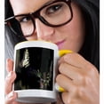 thumbnail image 2 of Yellow Butterfly Getting Nectar From Purple Flowers., 11oz Two-Tone Yellow Mug, 2 of 7