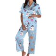 thumbnail image 4 of CQXIDFH Pj Sets for Woman Plus Size Halloween Pumpkin Print Short Sleeve Top with Long Pants Set Fall Sleepwear Comfy Soft Sleepwear, 4 of 5