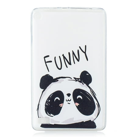 Kindle Fire Panda Case TPU Silicone Case for Kindle Fire 7 2017/ 2015 - Allytech Unique Painting Soft Flexible Shock Absorbent Protective Cover for Amazon Kindle Fire 7 (2017/ 2015,7th/5th Generation), Funny Panda ()