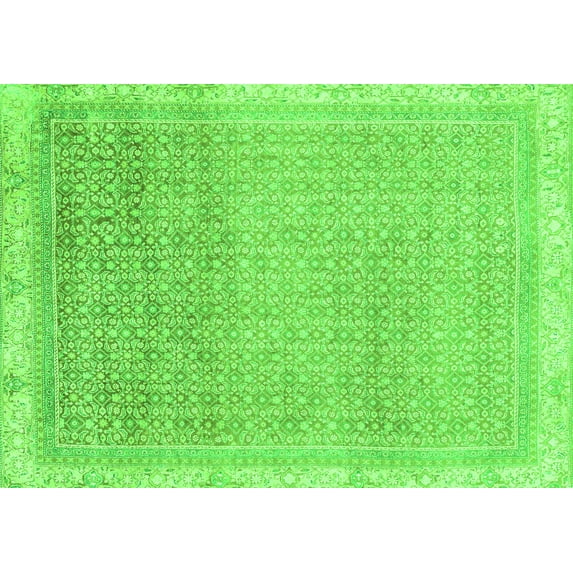 Ahgly Company Indoor Rectangle Abstract Green Modern Area Rugs, 6' x 9'