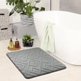 thumbnail image 6 of Unique Bargains Geometric Pattern Bathroom Mat Absorbent Non-Slip Bath Rug Grey 16" x 24", 6 of 7