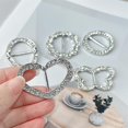 thumbnail image 7 of 5PCS Silk Scarf Ring Clip T-shirt Tie Clips for Women Fashion Metal Rhinestone Heart Flower Butterfly Circle Clip Shawl Scarves Clasp Dress Accessories Jewelry Buckle Clothing Ring Wrap Holder, 7 of 7
