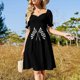 thumbnail image 4 of Vestido de manga corta rosa fluorescente con calavera de azúcar, vestido de fiesta, ropa de mujer, 4 of 7
